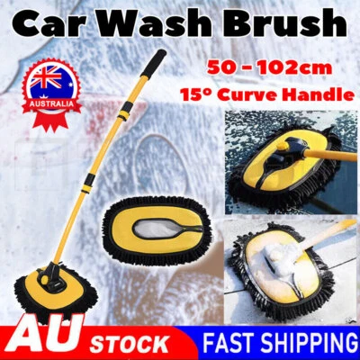 Adjustable Telescopic Car Wash Mop Brush Kit Long Handle Vehicle Cleaning TooNW