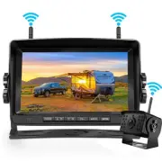 Wireless RV Truck Rear View Kit 7" 1080P Monitor Digital Reversing Backup Camera