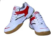 [FIRE FLY] EXCEL Badminton/Tennis Shoes PU for Senior Boys & Men Sports Professional White Red