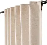 Linen Cotton Tab Top Curtains, Farmhouse Cotton/Linen Curtains, Curtain 2 Panel Set -50x108 Natural Curtains, Reverse Window Panels, Curtain Drapes Panels, Bedroom Curtains, Set of 2