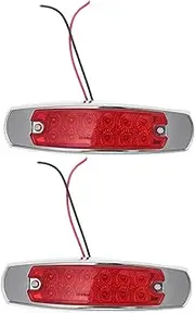 NOLITOY 2pcs Truck Side Marker Lights LED Trailer Lights for Auto Warning Turn Signal Stylish Electroplated Design High Durability Versatile Vehicle Trailer Use