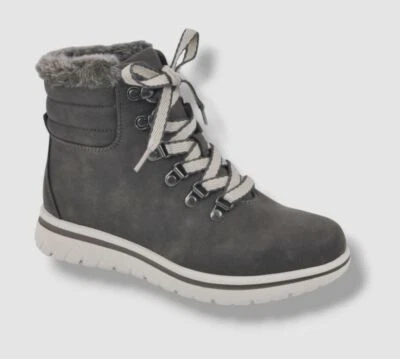 Cliffs by White Mountain Women's Gray Hallett Lace-Up Booties Shoes Size 8