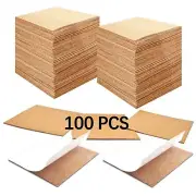100 Pcs 1mm Self-Adhesive Square Cork Sheets 4x4 Inch for Coasters DIY Crafts