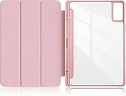 [Xuanbeier] Case for Xiaomi Redmi Pad SE 11 inch 2023,Slim Drop Protection Tri-Fold Cover with Hard Shell Transparent Back and Pen Holder Stand Smart Cover with Auto Wake/Sleep Function,Pink