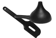 Tupperware Large Funnel & Spatula / Whisk Paddle Set of 2 Black New