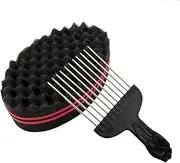 Hair Twist Sponge - Afro Brush | Volumizing Defining Scrub Comb for Hairstyles Dreadlock Maintenance Grooming Barber Homemade Styling