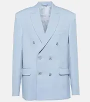 [Wardrobe.NYC] Wardrobe.NYC Double-breasted wool twill blazer UK 12 blue