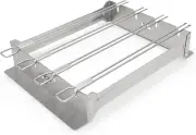 Broil King 69138 Narrow Kebab Rack, Set of 4-12-In / 30.5 Cm Skewers, Silver