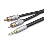Audiophile Audio Cable Stereo 3.5mm to 2 RCA Male for MP3,CD,IPAD iPod Speakers