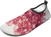 [BTCOWZRV] Water Shoes for Women Men Heart Shaped Floral Petals Water Sports Shoes Slip-on Breathable Lightweight Athletic Aqua Sock
