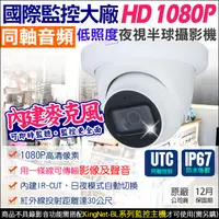 在飛比找PChome24h購物優惠-AHD 1080P 同軸收音 監視器 防水 吸頂半球