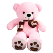 NNECN Huge 100cm Giant Pink Teddy Bear Soft Plush Cotton Scarf Bear Toy Doll Stu