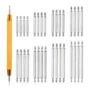 32pcs 1.5 x 12~25mm Watch Spring Bar Pins Kit, 304 Stainless Steel Pins, Silver