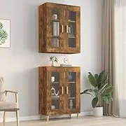 Hanging Wall Cabinet Smoked Oak 69.5x34x90 cm,Buffets & Sideboards 26.78KG-817387