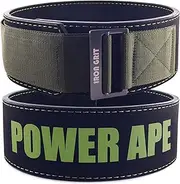 Power Ape Self-Locking Weightlifting Belt for Bodybuilding, Powerlifting, Cross Training Metal Buckle - Adjustable Olympic Lifting Back Support
