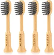 PONPACE Bamboo Electric Toothbrush Replacement Heads Compatible with Gleem, with Soft Charcoal Infused Bristles