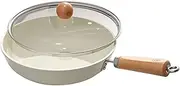 Nonstick Frying Pan Skillet, 24 CM Large Skillet with Lid, Ceramic Omelet Pan with Heat Resistant Handle, Skillet Induction Cookware for All Stove Tops, PFOA and PFAS-Free