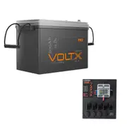 VoltX 12V 200Ah Lithium Battery + Switch Panel ON-OFF Control Box (Connect 12 Devices)