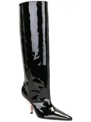 Bally Kika 6305368 Women's Black Patent Knee High Leather Boots MSRP $1350