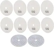Diamond Polishing Pads,3 Inch Wet Dry Diamond Polishing Pads Set 10 Pieces 100 Grit Concrete Sanding Polishing Pads for Marble Quartz Stone Countertop Granite Concrete Polishing