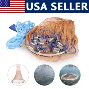 20FT Fishing Cast Net Bait Easy Throw Hand Cast Strong Tire Trap Line Mesh