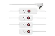 Arlec 4m 240V 10A 4 Power Outlets Overload Protection with Reset Function Extension Lead