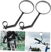 Parliky 4pcs Bike Rear View Mirrors Safety Convex Mirrors for Mountain Bikes Rotating Handlebar Accessories Lightweight Scratch Resistant Easy to Install Fits Handlebars