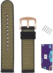 MGHN 20 22mm Watch Straps for Men Women Rubber Watch Strap NATO Strap (Watch Pins Watch Strap Loop Watch Case) (Color : Green Rose Gold Buckle, Size : 20mm)