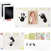 Baby Handprint and Footprint Kit, Baby Photo Frame Kit with 100% Clean-Touch Ink Pad for Newborn, Personalized Baby Gifts