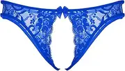 [Jhaoyu] Men Sissy Crossdress Seethrough Floral Lace Crotchless Thong Low Waist Hollow Out Strappy Underwear
