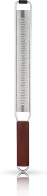 Viski Citrus Grater, Acacia Wood Handle, Lemon Zester Bar Tool, Brown