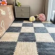 Interlocking Square Carpet Tiles - Flooring, Easy to Assemble | Soft Square Carpet Tiles, Perfect for Basement & Playroom, Modular Flooring