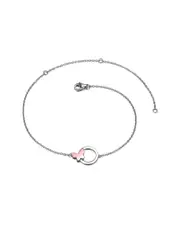 Genevive Silver CZ Butterfly Charm Ankle Bracelet