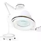 LightView Pro 6 Wheel Rolling Base Magnifying Floor Lamp - Magnifier Bright LED