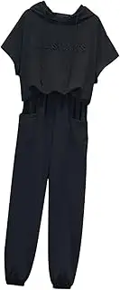 [ZPGVWXKO] Women's Two Piece Jogger Set with Short Sleeve Top And Long Drawstring Pants