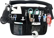 [KIKIGOAL] Nursing Organizer Belt Bag, Multifunctional Nurse Storage Bag, Nurse Professional Bag with Multi-Compartment and Tape Holder, Black, Large, Fanny Pack