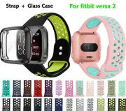 Silicone Strap Band+（black）Case Cover For Fitbit Versa 2 Watch Wristband Buckle