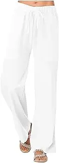 [Generic] Harem Pants for Women with Pockets Pocket Pants Wide Loose Casual Solid Linen Women's Leg Bandage Pants Sweatpants