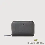 【BRAUN BUFFEL 德國小金牛】台灣總代理 洛菲諾P-II 雙層拉鍊零錢包-黑色/BF347-161A-BK