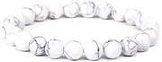 [QJZM] Green White Natural Turquoises Agat Lapis Lazuli Stone Bracelet Homme Femme Charms 8MM Men Strand Beads Yoga Bracelets Women-howlite bracelet_19cm