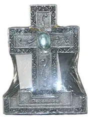 Encore - Free Standing Silver Cross with Gemstone - Light Blue - December