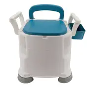 riin 42cm Height Portable Toilet Indoor Outdoor 3L Camping Potty Travel Caravan Boating Elderly Sick White