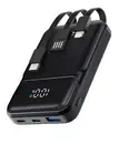 Mini 10000mAh Power Bank with Built-in Cables Fast Portable Charger for iPhone