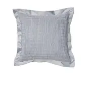 Morocco Quilted Flange Cushion Cover- Silver