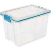 Clear Gasket Storage Box with Airtight Clear Lid Stackable Container Bin 20 Qt