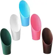Sosoport 5pcs Ergonomic Potting Scoop Multi-Purpose Garden Tool for Succulent Planting Lawn Digging and Transplanting with Heads White Blue Pink Brown Dark Green