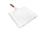 BBQ CHOICE Rosewood/Stainless Steel Top Flexible Barbecue Grilling Basket Grid