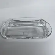 Circleware Butter Dish Clear New NWT Modern Sleek Tray Rectangle Smooth