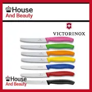 New 6 x Victorinox Steak Sausage Tomato Knife Round Tip 11cm Wavy Edge Colorful