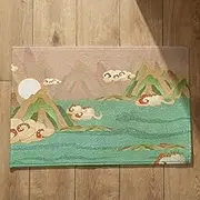 CEVAN Cute Door Mats Welcome For Front Outdoor Retro Art Back Indoor Floor House Soft Flannel Surface, Customizable Design, Non-Slip Doormats 45x75cm